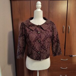 Elegant Paisley Cropped Jacket